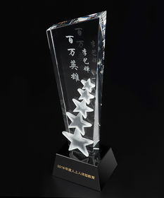 专业企业纪念品定制 广州精兴工艺品水晶奖杯刻字服务